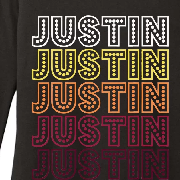 Funny Justin First Name Justin Womens CVC Long Sleeve Shirt