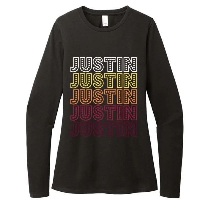 Funny Justin First Name Justin Womens CVC Long Sleeve Shirt