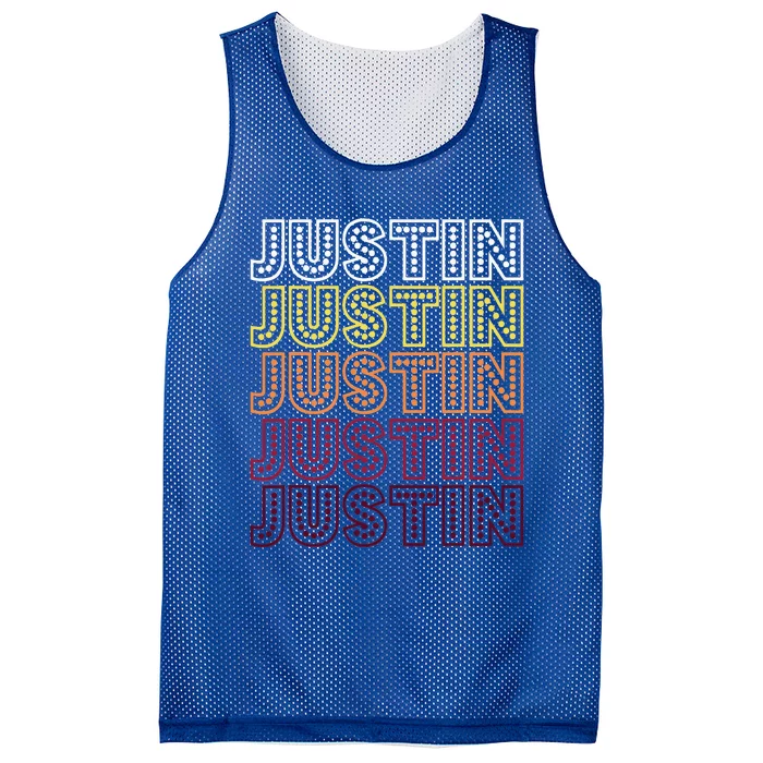 Funny Justin First Name Justin Mesh Reversible Basketball Jersey Tank