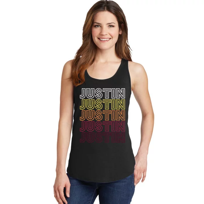 Funny Justin First Name Justin Ladies Essential Tank