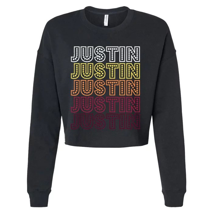 Funny Justin First Name Justin Cropped Pullover Crew