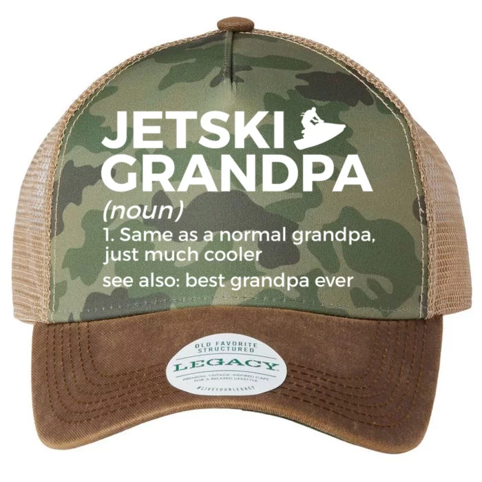 Funny Jetski Grandpa Definition Jet Skiing Best Grandpa Ever Gift Legacy Tie Dye Trucker Hat