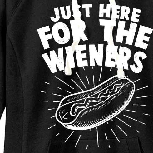 Funny Just Here For The Wieners Hotdog Lover Bbq Women's Fleece Hoodie