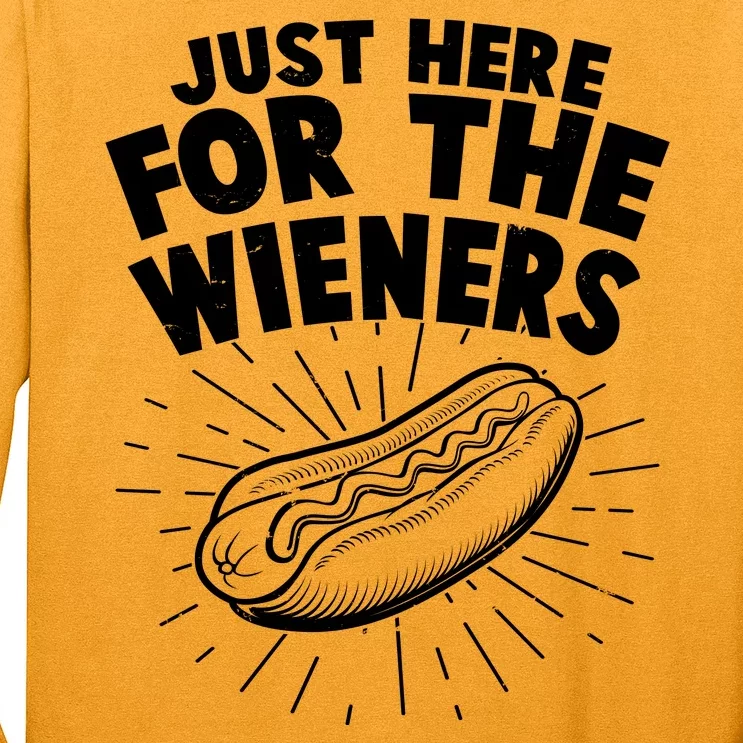 Funny Just Here For The Wieners Hotdog Lover Bbq Long Sleeve Shirt