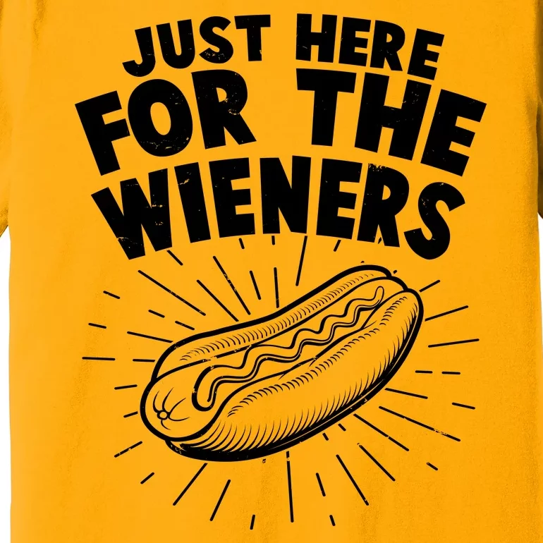 Funny Just Here For The Wieners Hotdog Lover Bbq Premium T-Shirt