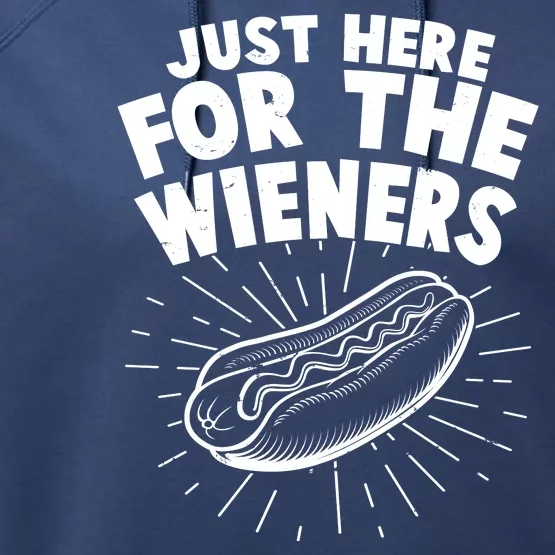 Funny Just Here For The Wieners Hotdog Lover Bbq Performance Fleece Hoodie