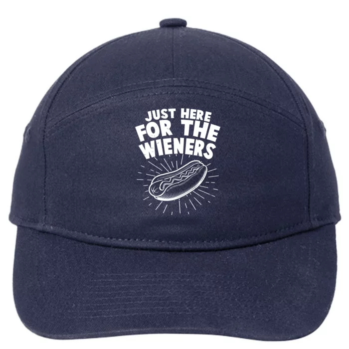 Funny Just Here For The Wieners Hotdog Lover Bbq 7-Panel Snapback Hat