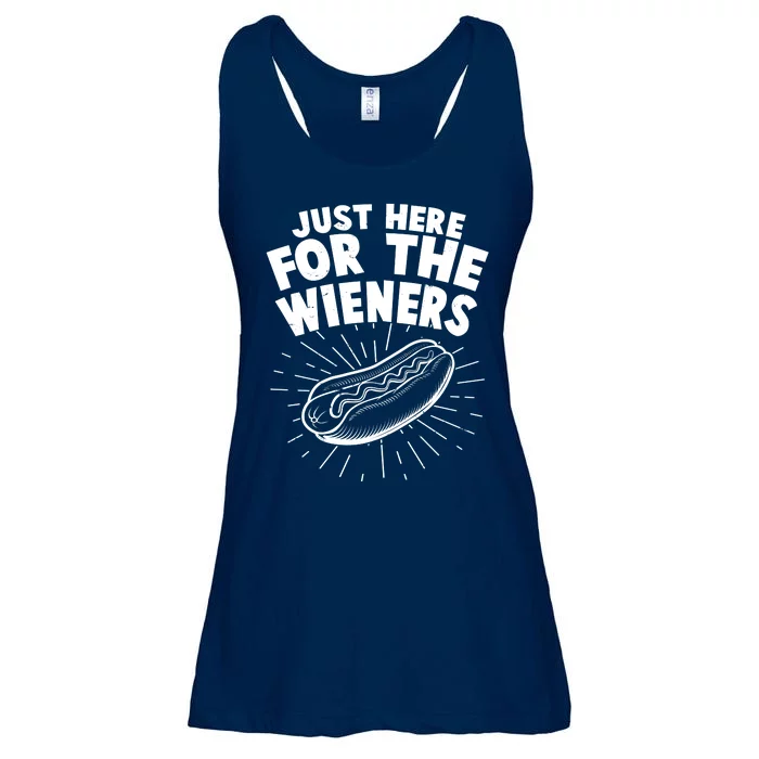 Funny Just Here For The Wieners Hotdog Lover Bbq Ladies Essential Flowy Tank