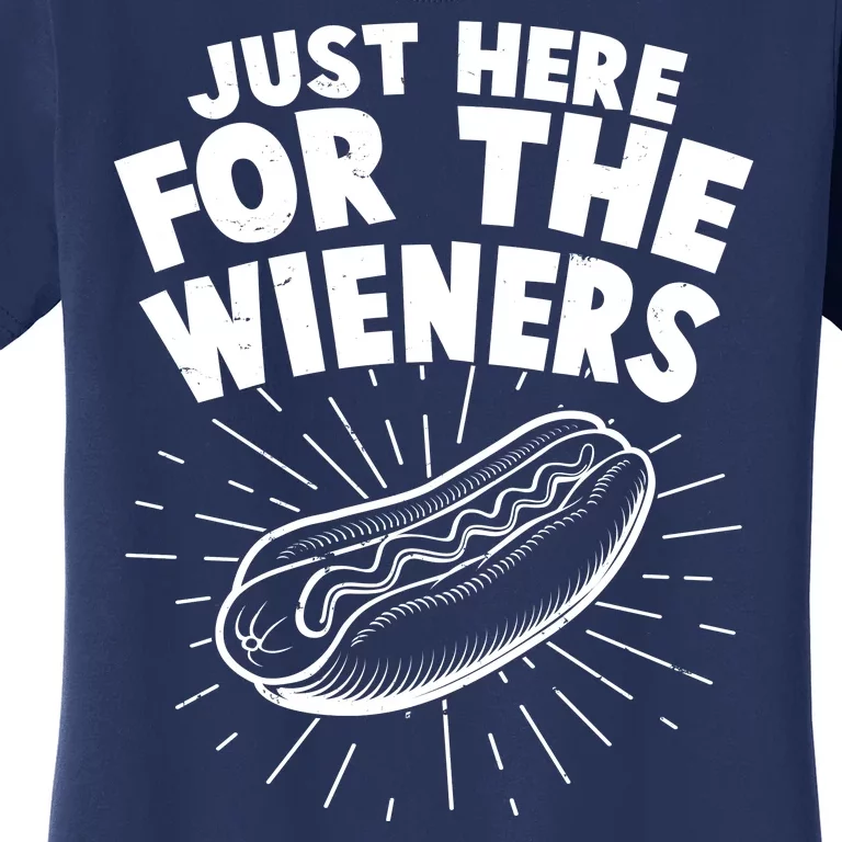 Funny Just Here For The Wieners Hotdog Lover Bbq Women's T-Shirt