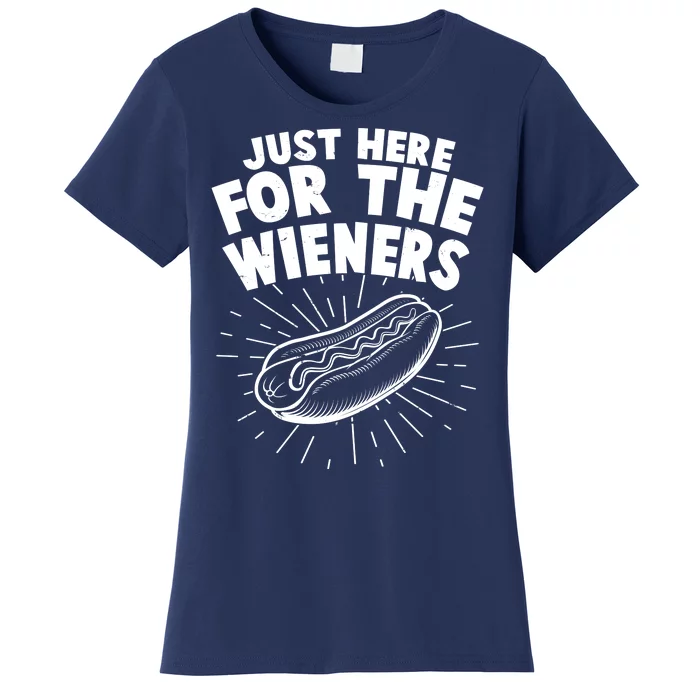 Funny Just Here For The Wieners Hotdog Lover Bbq Women's T-Shirt