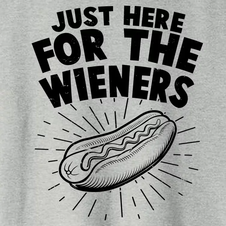 Funny Just Here For The Wieners Hotdog Lover Bbq Women's Crop Top Tee