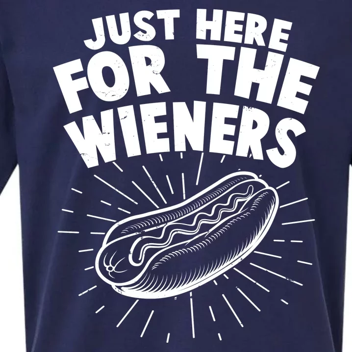 Funny Just Here For The Wieners Hotdog Lover Bbq Sueded Cloud Jersey T-Shirt