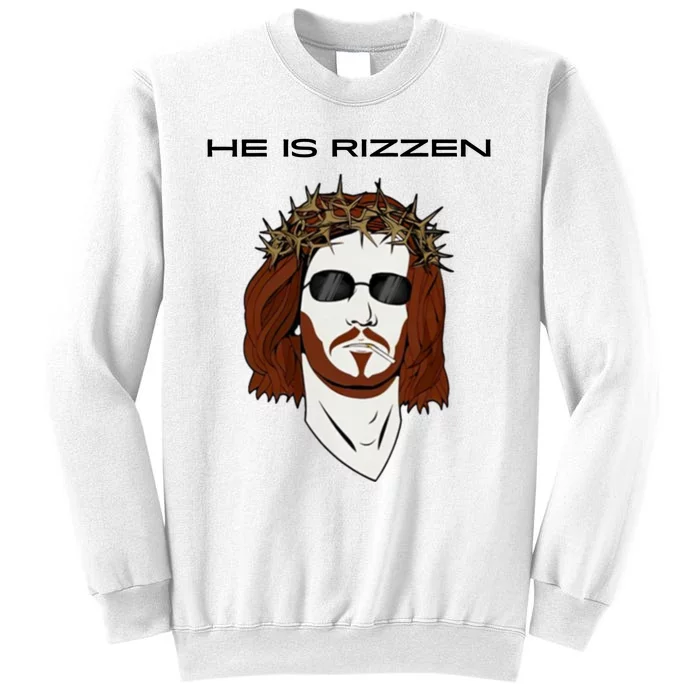 Funny Jesus He Is Rizzen Light Design Sweatshirt