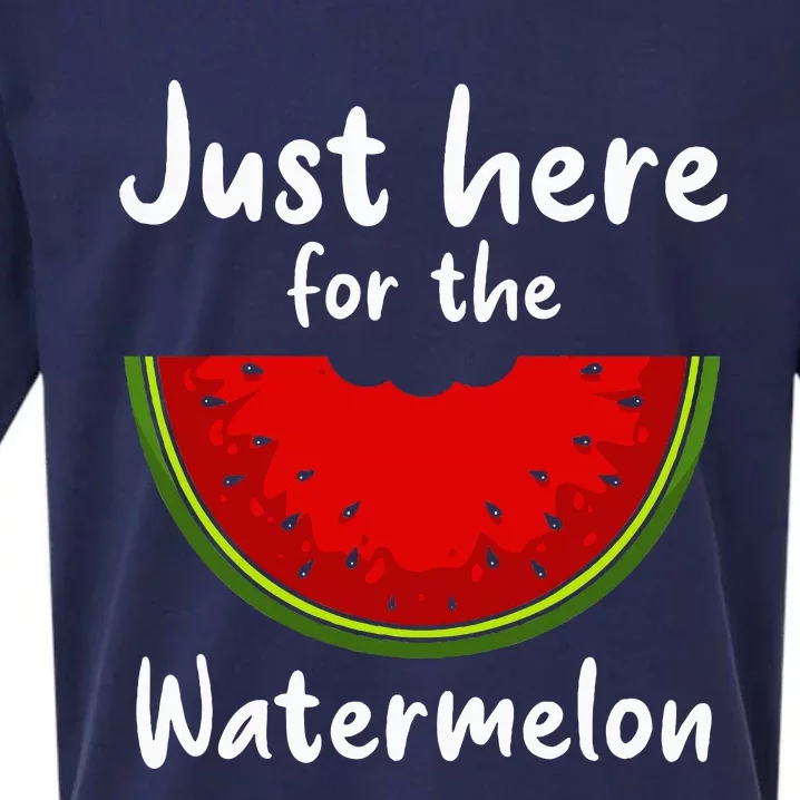 Funny just here for the watermelon Watermelon Sueded Cloud Jersey T-Shirt