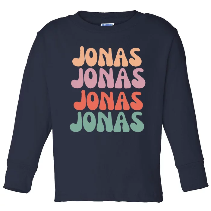 Funny Jonas Has First Given Name Is Pride Vintage Toddler Long Sleeve Shirt