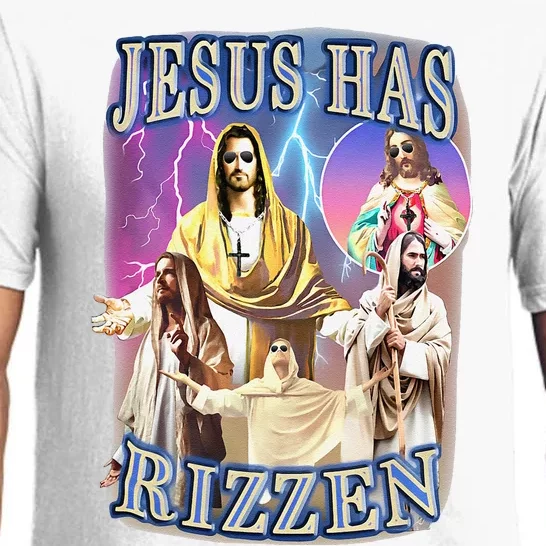 Funny Jesus Has Rizzen Pajama Set