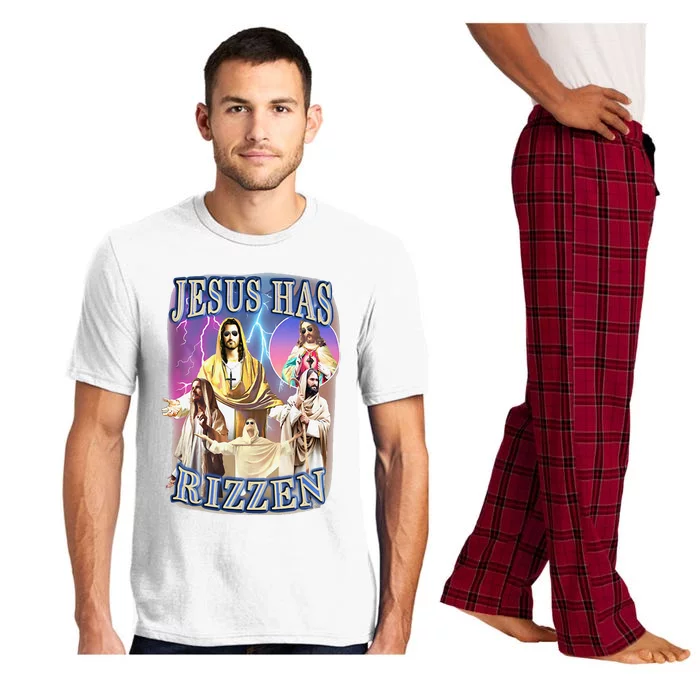 Funny Jesus Has Rizzen Pajama Set