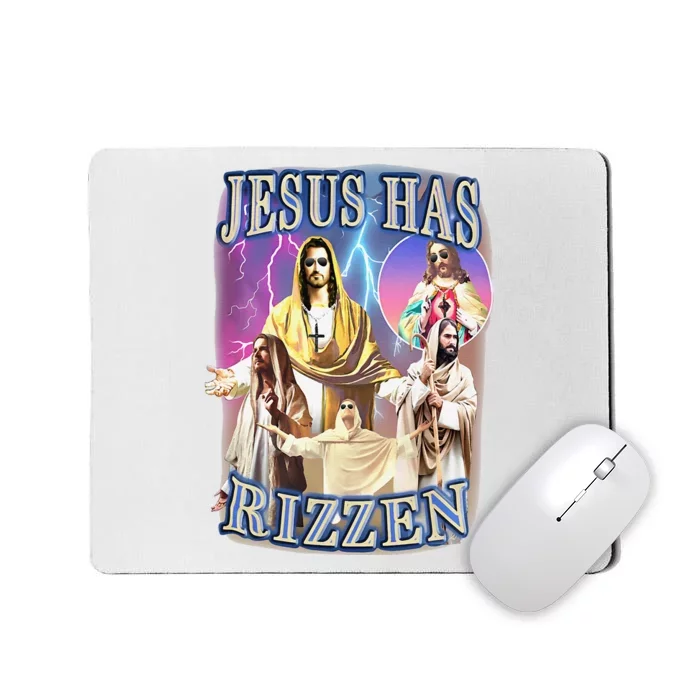 Funny Jesus Has Rizzen Mousepad