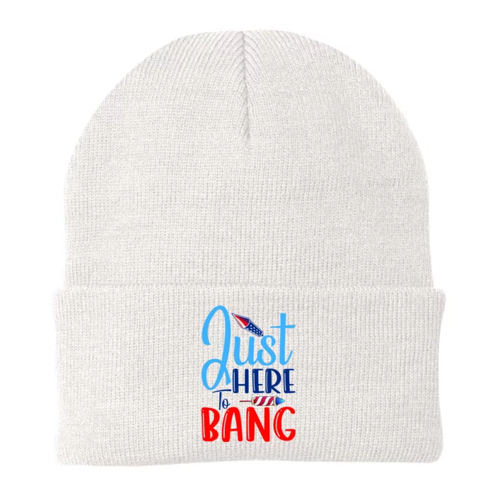 Funny Just Here To Bang Funny 4th Of July USA Merica America Knit Cap Winter Beanie