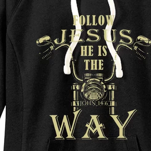 Follow Jesus He is the Way Christian Motorcycle Gospel Biker Women's Fleece Hoodie