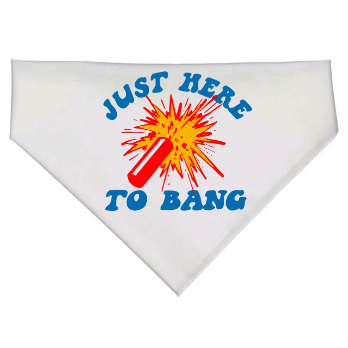 Funny Just Here To Bang USA-Made Doggie Bandana