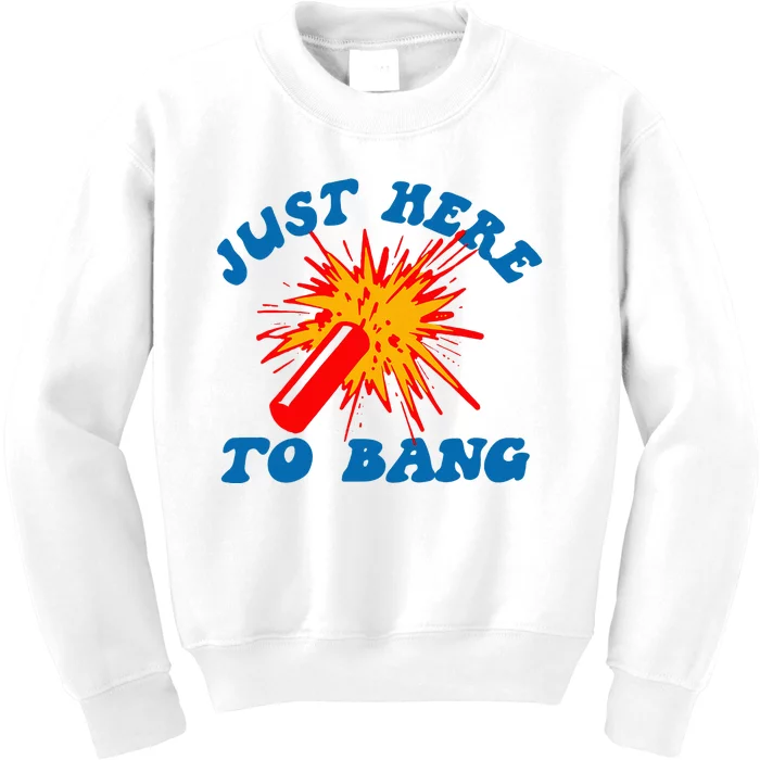 Funny Just Here To Bang Kids Sweatshirt