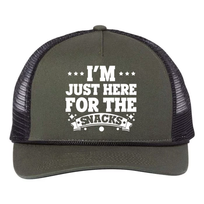 Funny Just Here For The Snacks I Am Just Here For The Snacks Gift Retro Rope Trucker Hat Cap