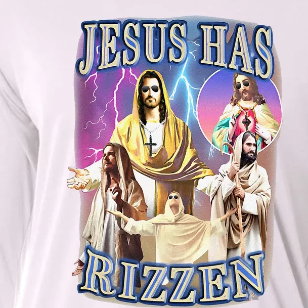 Funny Jesus Has Rizzen Cooling Performance Long Sleeve Crew