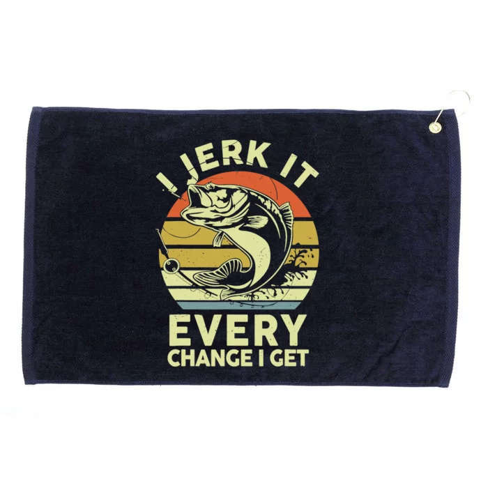 Fishingshirt Jerk It Every Chance I Get Bass Fish Funny Dad Grommeted Golf Towel