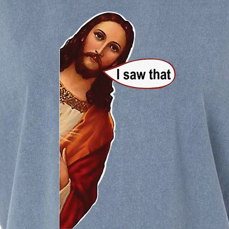 funny Jesus I saw that cute christian faith Garment-Dyed Women's Muscle Tee