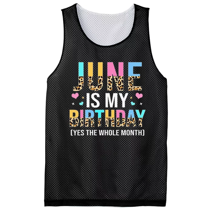 Funny June Is My Birthday Yes The Whole Month June Queen Mesh Reversible Basketball Jersey Tank