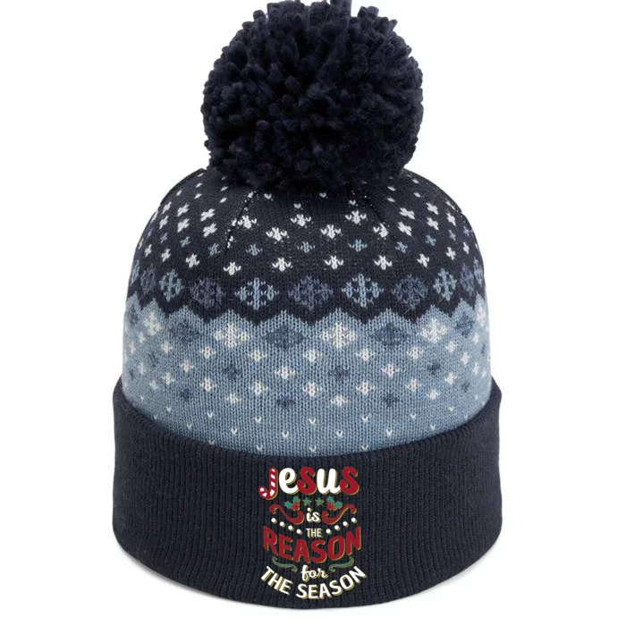 Festive Jesus Is The Reason For The Season The Baniff Cuffed Pom Beanie