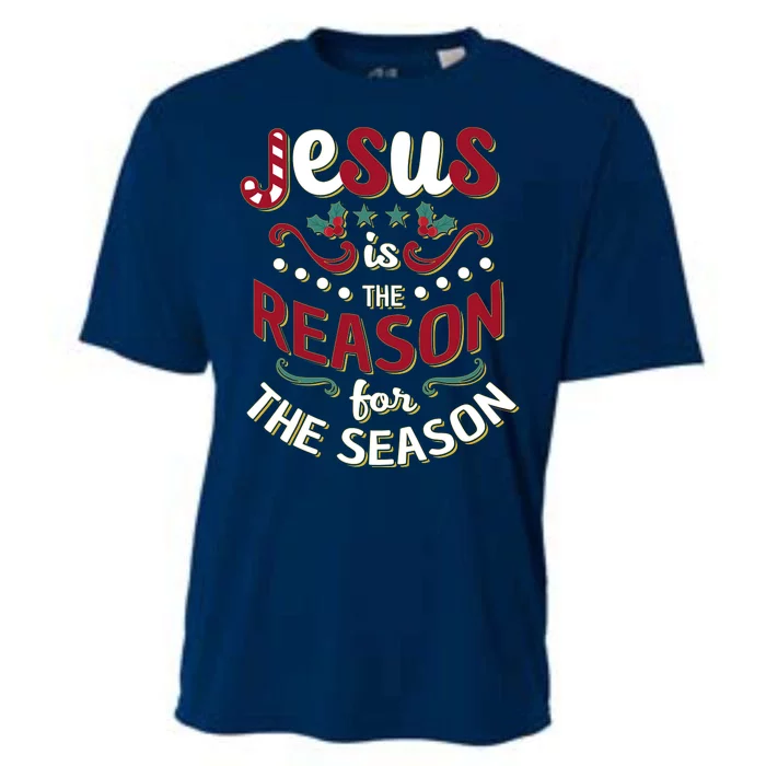 Festive Jesus Is The Reason For The Season Cooling Performance Crew T-Shirt