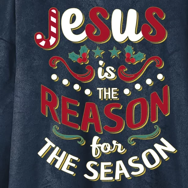 Festive Jesus Is The Reason For The Season Hooded Wearable Blanket