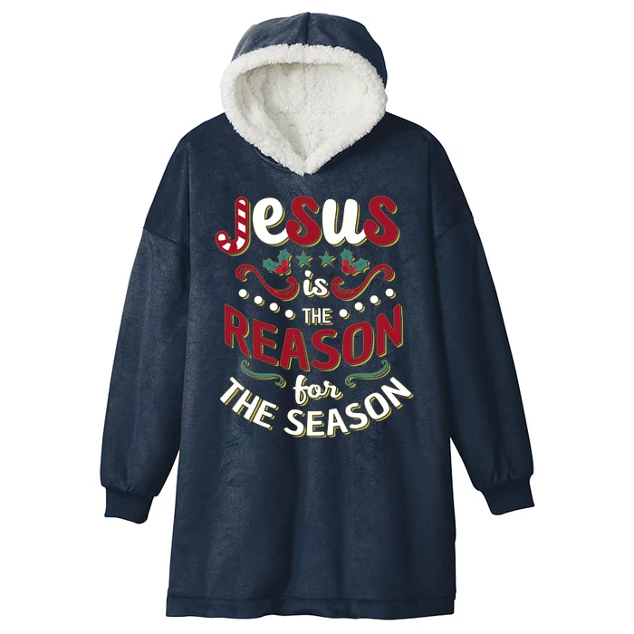 Festive Jesus Is The Reason For The Season Hooded Wearable Blanket