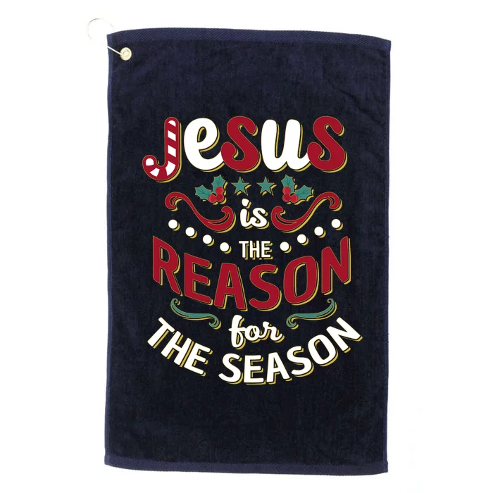 Festive Jesus Is The Reason For The Season Platinum Collection Golf Towel