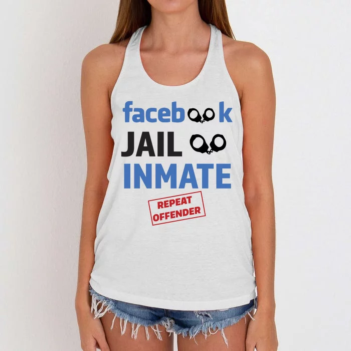 Facebook Jail Inmate Repeat Offender Women's Knotted Racerback Tank