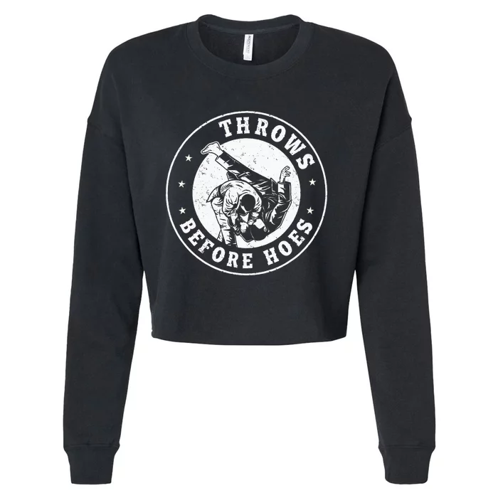 Funny Jiu Jitsu Judo Martial Arts Cropped Pullover Crew