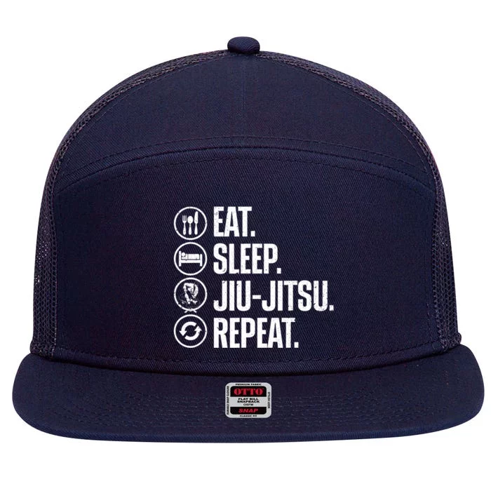 Funny Jiu Jitsu For Women Brazilian Jiu Jitsu BJJ 7 Panel Mesh Trucker Snapback Hat