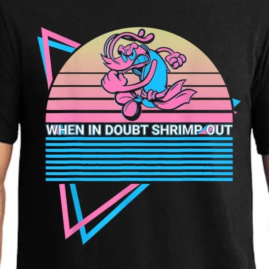 Funny Jiu Jitsu BJJ Retro When In Doubt Shrimp Out Pajama Set