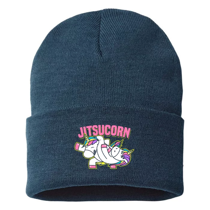 Funny Jiu Jitsu Cute Unicorn Self Defense Sustainable Knit Beanie