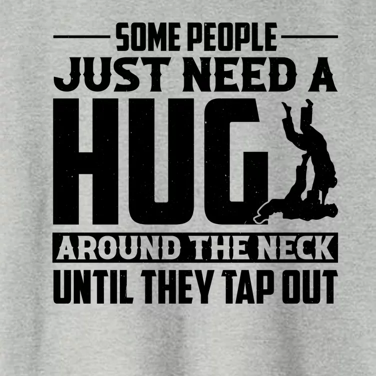 Funny Jiu Jitsu Some People Just Need A Hug Around The Neck Women's Crop Top Tee