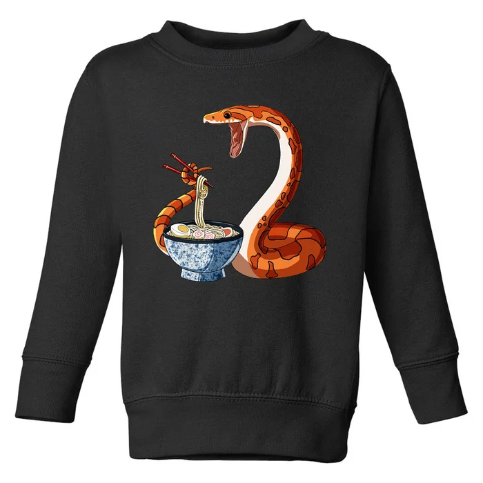 Funny Japanese Kawaii Ramen Corn Snake Toddler Sweatshirt