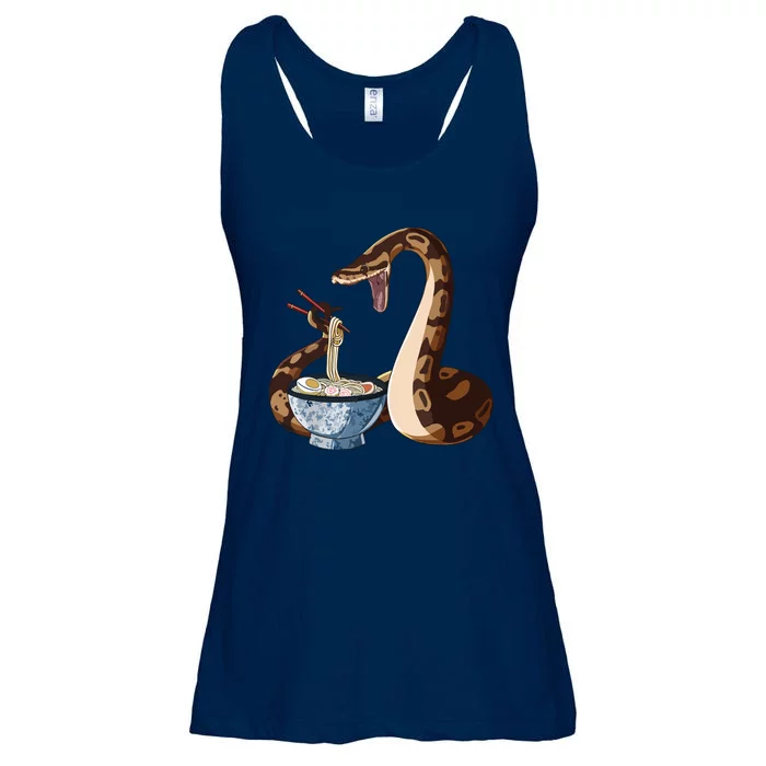 Funny Japanese Kawaii Ramen Snake Ball Python Ladies Essential Flowy Tank