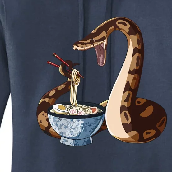 Funny Japanese Kawaii Ramen Snake Ball Python Women's Pullover Hoodie