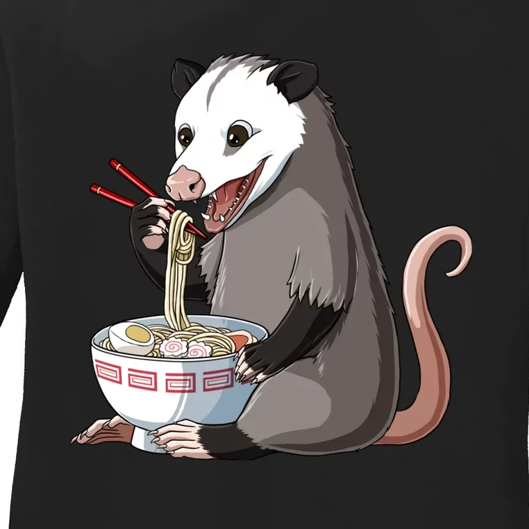 Funny Japanese Kawaii Ra Opossum Ladies Long Sleeve Shirt