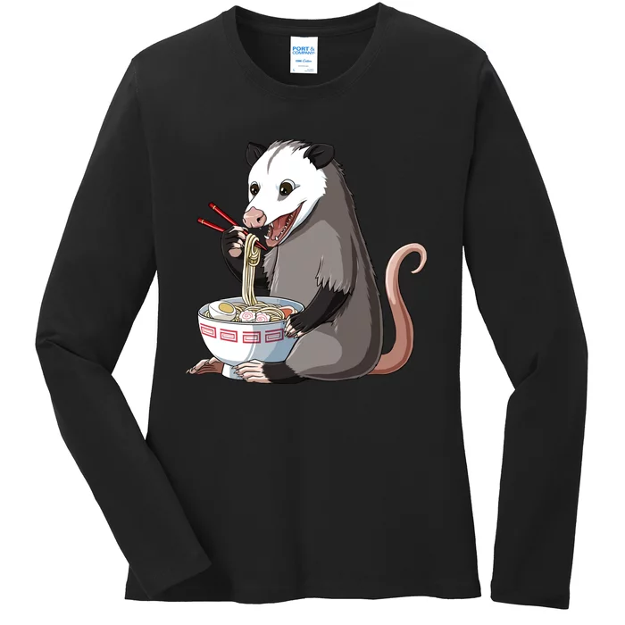 Funny Japanese Kawaii Ra Opossum Ladies Long Sleeve Shirt