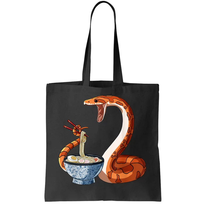 Funny Japanese Kawaii Ramen Corn Snake Tote Bag