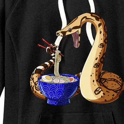 Funny Japanese Kawaii Ra Noodles Snake Boa Constrictor Women's Fleece Hoodie