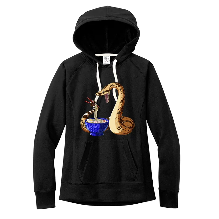 Funny Japanese Kawaii Ra Noodles Snake Boa Constrictor Women's Fleece Hoodie